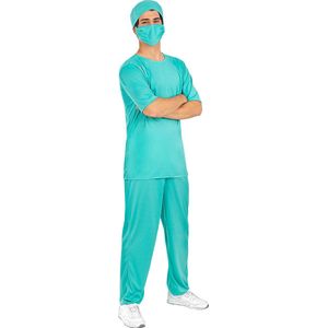 FUNIDELIA Chirurg Kostuum - Dokter kostuum voor mannen - Maat: S - M - Blauw