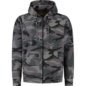 Grijze Camouflage Hoodie heren met capuchon - Rits - Maat L