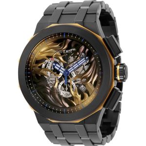 Invicta Speedway 34873 Heren Horloge - Waterdicht - Analoog - Quartz Uurwerk - Roestvrij Staal met gouden Wijzerplaat - 52mm