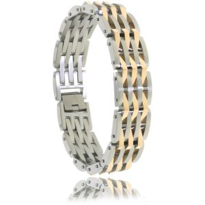 Juwelier Zwartevalk - Stalen bicolor armband 33.028/20cm--