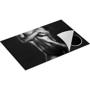 Chefcare Inductie Beschermer Naakte Vrouwen Lichaam - Erotiek - Zwart Wit - 78x52 cm - Afdekplaat Inductie - Kookplaat Beschermer - Inductie Mat