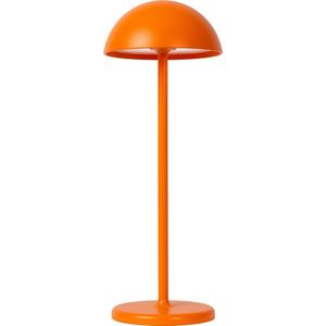 Lucide JOY Oplaadbare Tafellamp Binnen/Buiten - Accu/Batterij - Ø 12 cm - LED Dimb. - 1x1,5W 3000K - IP54 - Oranje