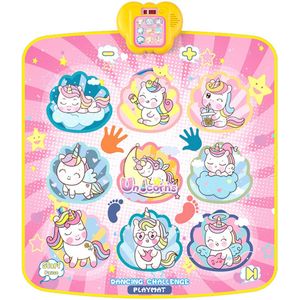 Roze Eenhoorn - Dansmat voor kinderen / LED-muziekmat / Interactief elektronisch speelgoed / Sportspel / Antislip geluidseffect intelligente dansmat / LED-lichtgeluid oefenmat / Grote dansmat / Cadeau voor kinderen vanaf 3 jaar