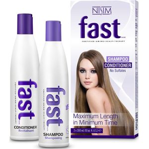 Fast Hair kuur - Haargroei Versnellende Shampoo & Conditioner - Sulfaat- en parabeenvrij - 2 x 300ml