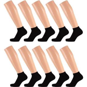 10 Paar Enkel Sokken - Sneaker Socks Maat 38/43 Kleur Zwart Multipack Unisex Maat 38/43 - Zwart enkelsokken - Enkel Sokken Heren - Enkel Sokken Dames - Enkelsokken unisex