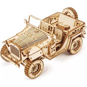 BrightWise® Robotime Jeep Hout Modelbouw Pakket Zonder Lijm - Bouwpakketten volwassenen - Bouwpakketten kinderen - Modelbouwpakketten volwassenen - Miniatuur bouwpakket volwassenen - Modelbouw auto