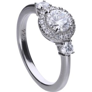 Diamonfire - Zilveren ring met steen Maat 19.5 - Classics - Zirkonia - Entourag