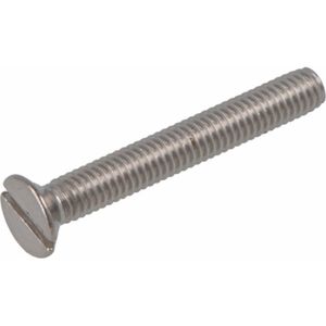 Metaalschroef RVS A2 M4x50 gegalvaniseerd platkop per zak a 10 stuks- pk - sleufkop
