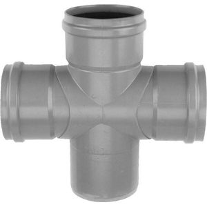 PVC Dubbel T-Stuk 125mm 3x manchet / spie SN4 90°
