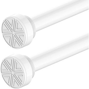 Adjustable Stainless Steel Curtain Rod Clamp Bar - No Drilling - Shower Curtain Rod for Bathroom Window - 170-260 cm - 2 Pieces