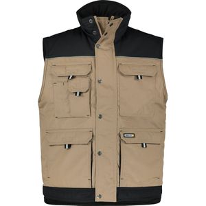 DASSY® Hulst Tweekleurige bodywarmer - maat 3XL - BEIGE/ZWART