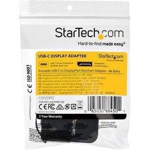 StarTech.com Draagbare USB-C naar DisplayPort adapter met Quick-Connect sleutelhanger