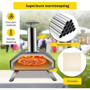 Velox Pizza Oven - Professionele Pizza Oven - Buitenkeuken - Pizza Gourmet - Barbecue - RVS - Tot 600°C - Inclusief Draagtas