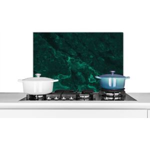 Spatscherm keuken 70x50 cm - Kookplaat achterwand Marmer - Kalk - Groen - Structuur - Marmerlook - Muurbeschermer - Spatwand fornuis - Hoogwaardig aluminium