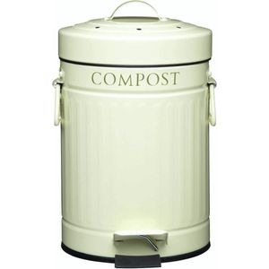 KitchenCraft Compostbakje voor in de Keuken - Compostemmertje met Pedaal 3 Liter