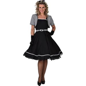 Magic Design Verkleedjurk Jackie Fifties Dames Zwart/wit Mt M