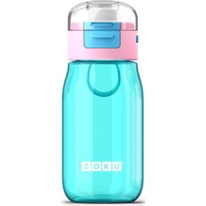 Zoku Kids Flip Gulp Drinkbeker - Kunststof/Siliconen - 465 ml - Blauw