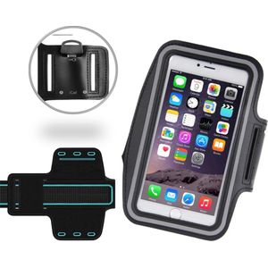 Hardloop Telefoonhouder Zwart - Universele Sportband Armband voor Telefoon tot 5 inch