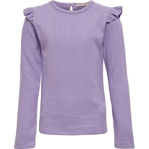 ONLY KOGMIMI LS FRILL TEE WVN Meisjes T-shirt - Maat 164
