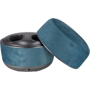 Happy Feet voetmassage apparaat Home - Blauw - Stevige massage met verwarming - Accu - Stijlvol in elke huiskamer - te gebruiken als normale poef - Haal je de deksel eraf kan je gebruik maken van een heerlijke stevige voet- en kuitmassage