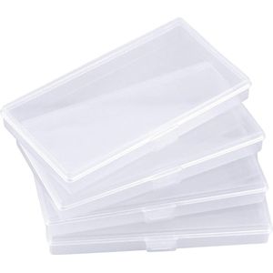 JGS ® Kleine Transparante Opbergdozen Set van 4 voor Sieraden en Kralen met Scharnierend Deksel