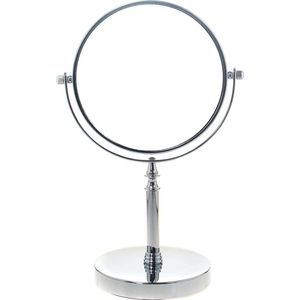 10x staande spiegel 10-voudige vergroting, 6 inch cosmetische spiegel 360° draaibaar. Verchroomde make-up spiegel scheerspiegel tafelspiegel badkamerspiegel, dubbelzijdig: normaal + 10x vergroting,
