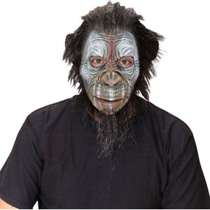 Partychimp Gezichts Masker Krijger Aap Met Haar Halloween Masker voor bij Halloween Kostuum Volwassenen - Latex - One-size