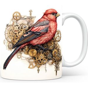 Mok met Grenen Kardinaal Beker voor koffie of tas voor thee, cadeau voor dierenliefhebbers, moeder, vader, collega, vriend, vriendin, kantoor