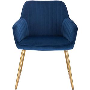 Rootz Velvet Eetkamerstoel - Elegante stoel - Comfortabele zit - Schuim met hoge dichtheid - Duurzaam metalen frame - Veelzijdig ontwerp - 45 cm x 44 cm x 78,5 cm