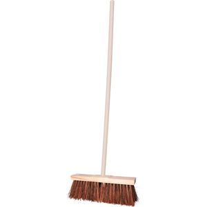 Sorex Straatbezem Natural voor buiten - Bezemkop 40 cm - met natuurvezels mix - Houten steel 120 cm
