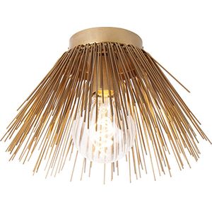 QAZQA broom - Landelijke Plafondlamp - 1 lichts - Ø 30 cm - Goud/messing - Woonkamer | Slaapkamer | Keuken