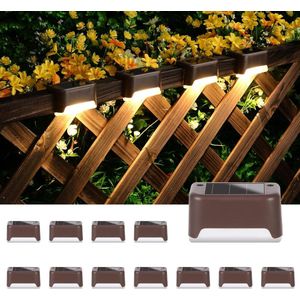 Tuinverlichting op zonne energie - Terrasverlichting - 12 stuks - Waterdicht - Buitentrap - Omheining - Warm wit