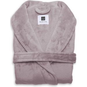 Heerlijk Zachte Unisex Fleece Badjas Lang Model Roze | L | Comfortabel En Luxe | Met Ceintuur, Zakken En Kraag