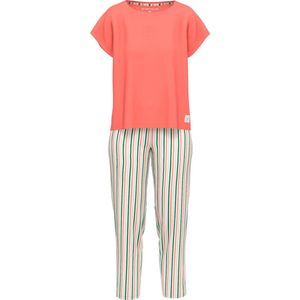 TOM TAILOR Dames Pyjamaset (7/8) in viscose - Zalm - Maat XXXL