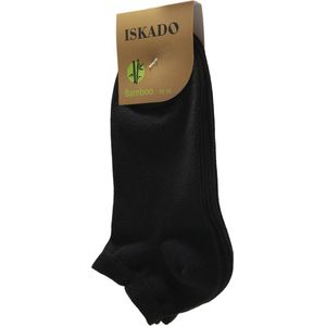 ISKADO unisex |3 paar sneaker sokken|bamboe sokken|antibacterieel|80% Bamboe| zwart| Maat 39-42