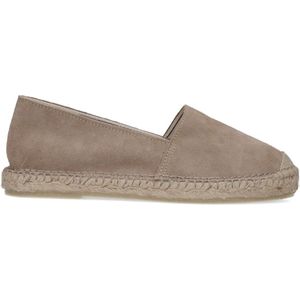 Manfield - Dames - Taupe suède espadrilles - Maat 40