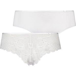 Hunkemöller Brazilian Onderbroek 2-pack Angie brasilian - wit - Maat XS