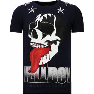 Hellboy - Rhinestone T-shirt - Navy