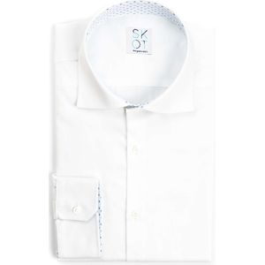 SKOT Fashion Duurzaam Overhemd Heren Serious White Contrast - Wit - Maat 46