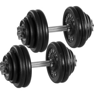 Dumbells - Dumbells set - Dumbell - Dumbels - Dumbel - Dumbell set - Gewichten - 2x 30 kg - 60 kg - 30 mm - Chroom - Zwart