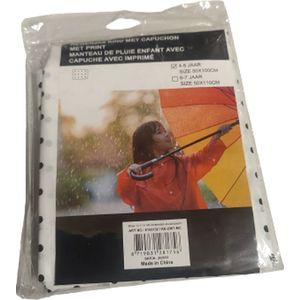 Kinder Regenjas regen poncho model WIT met zwarte stippen - Wit - Maat 4 - 5 jaar 50 x 100 cm - Kunststof - Regenponcho - Regen - Poncho