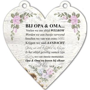 Spreukenbordje: Bij Opa & Oma