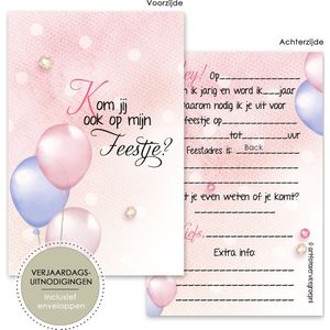 BCI015 - 8 uitnodigingen inclusief enveloppen - Uitnodiging verjaardag - Uitnodiging meisje - Feestje - Uitnodigingskaarten - Uitnodigingen kinderfeestje meisje - Uitnodigingen kinderfeestje - Kinderuitnodigingen - kinderfeestje - invulkaarten