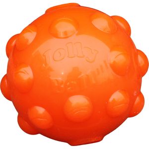 Jolly Pets Jolly Jumper Ball – Oersterke stuiterbal voor honden – Hondenspeelgoed – Ook te gebruiken als traktatiebal – TPR rubber – Oranje – 10 cm