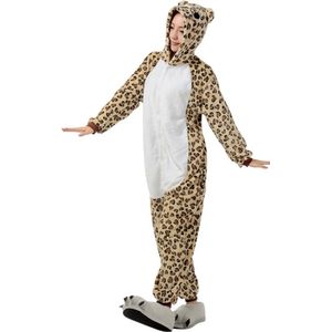 Luipaard Onesie Pak Kostuum Outfit Huispak Jumpsuit Verkleedpak - Verkleedkleding - Halloween & Carnaval - SnugSquad - Kinderen & Volwassenen - Unisex - Maat XL voor Lichaamslengte (175 - 195 cm)