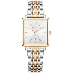 BURKER Daisy Horloge Dames Vierkant - Goud Zilver - Schakelband - 28mm