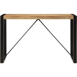 vidaXL Eettafel - Eettafels - Eetkamertafel - Tafel - Eettafel 120x55x76 cm massief ruw mangohout