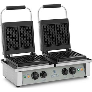 Royal Catering Wafelijzer - 2 x 2.000 watt - rechthoekig
