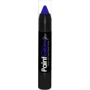 PaintGlow Face paint stick - neon blauw - UV/blacklight - 3,5 gram - schmink/make-up stift/potlood