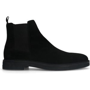 Manfield - Heren - Zwarte suède chelsea boots - Maat 42